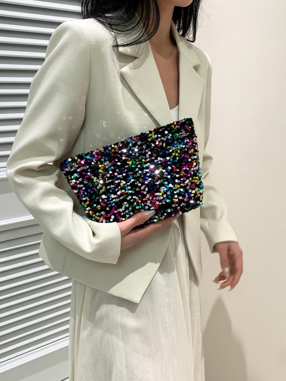 Sequin Clutch with Zipper - Trendy by Luna