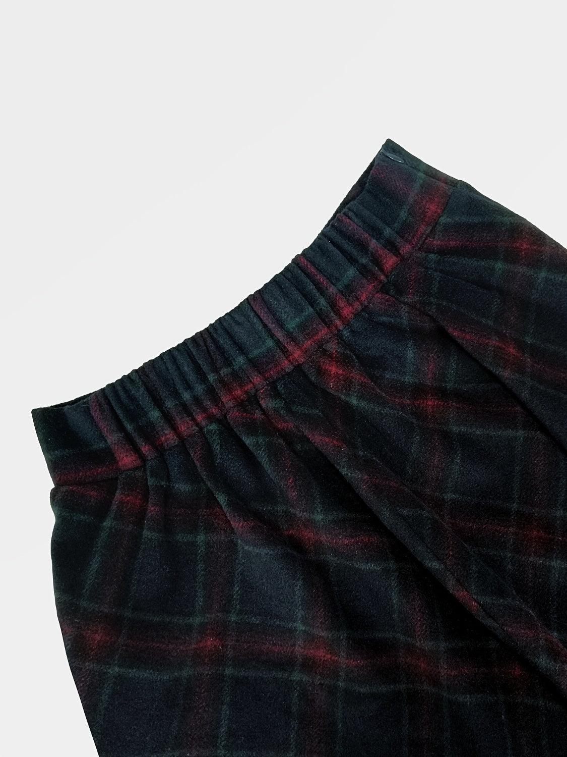 Plaid Elastic Waist Midi Skirt - Trendy by Luna