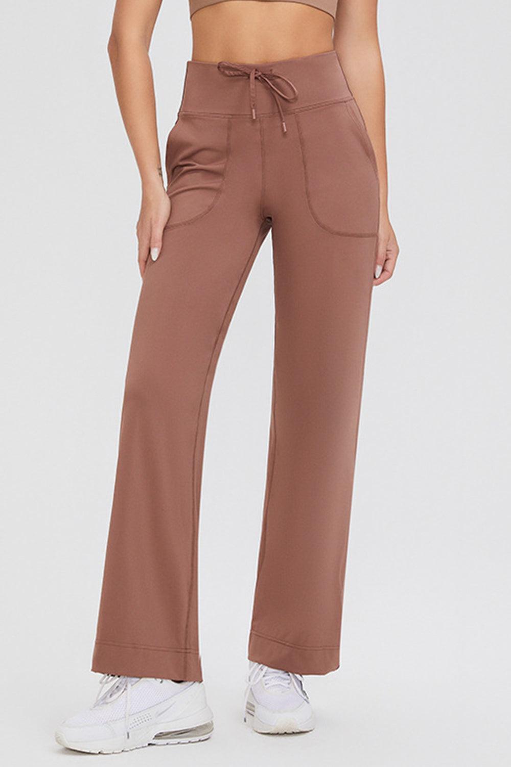 Basic Bae Full Size Drawstring High Waist Pants with Pockets - Trendy by Luna