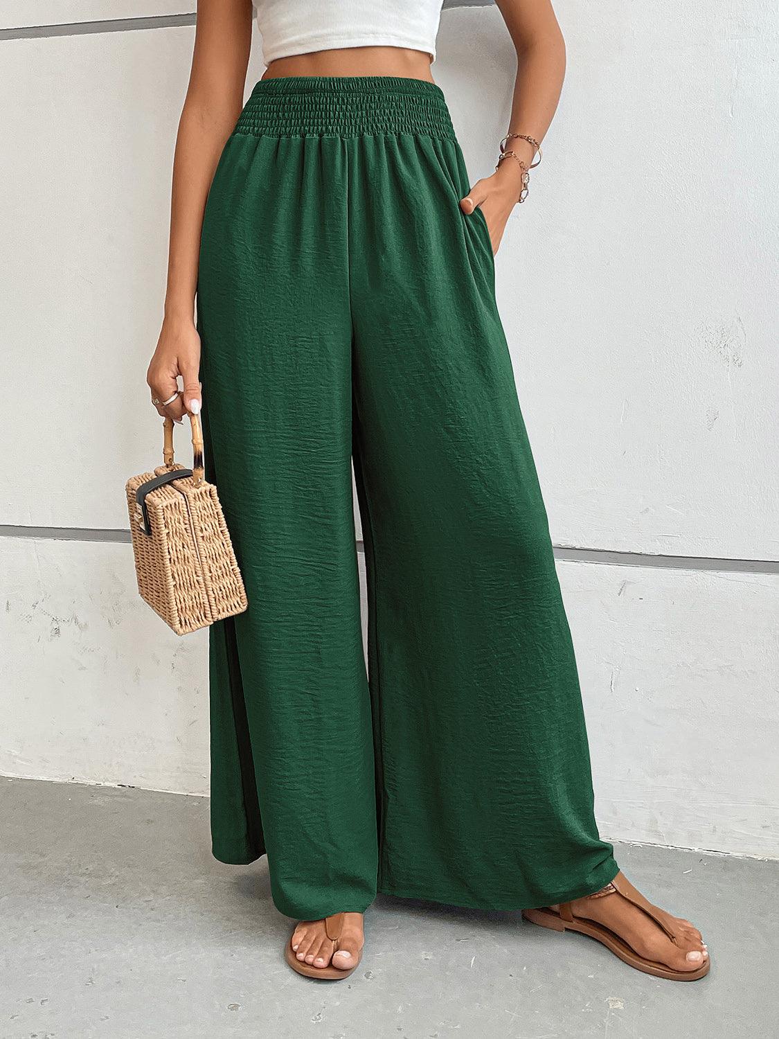 Wide Leg Pants with Pockets - Trendy by Luna