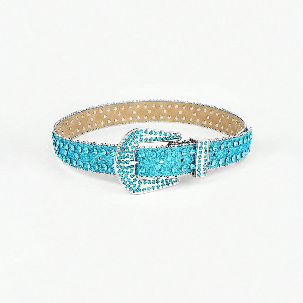 Rhinestone PU Leather Belt - Trendy by Luna