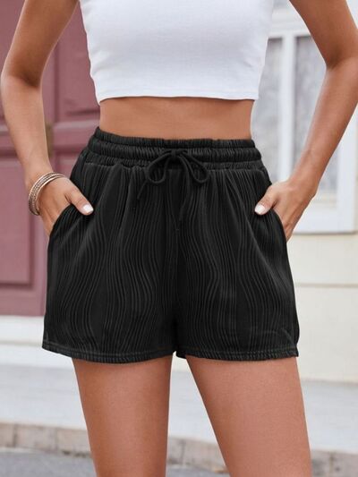 Florira Texture Drawstring Shorts - Trendy by Luna