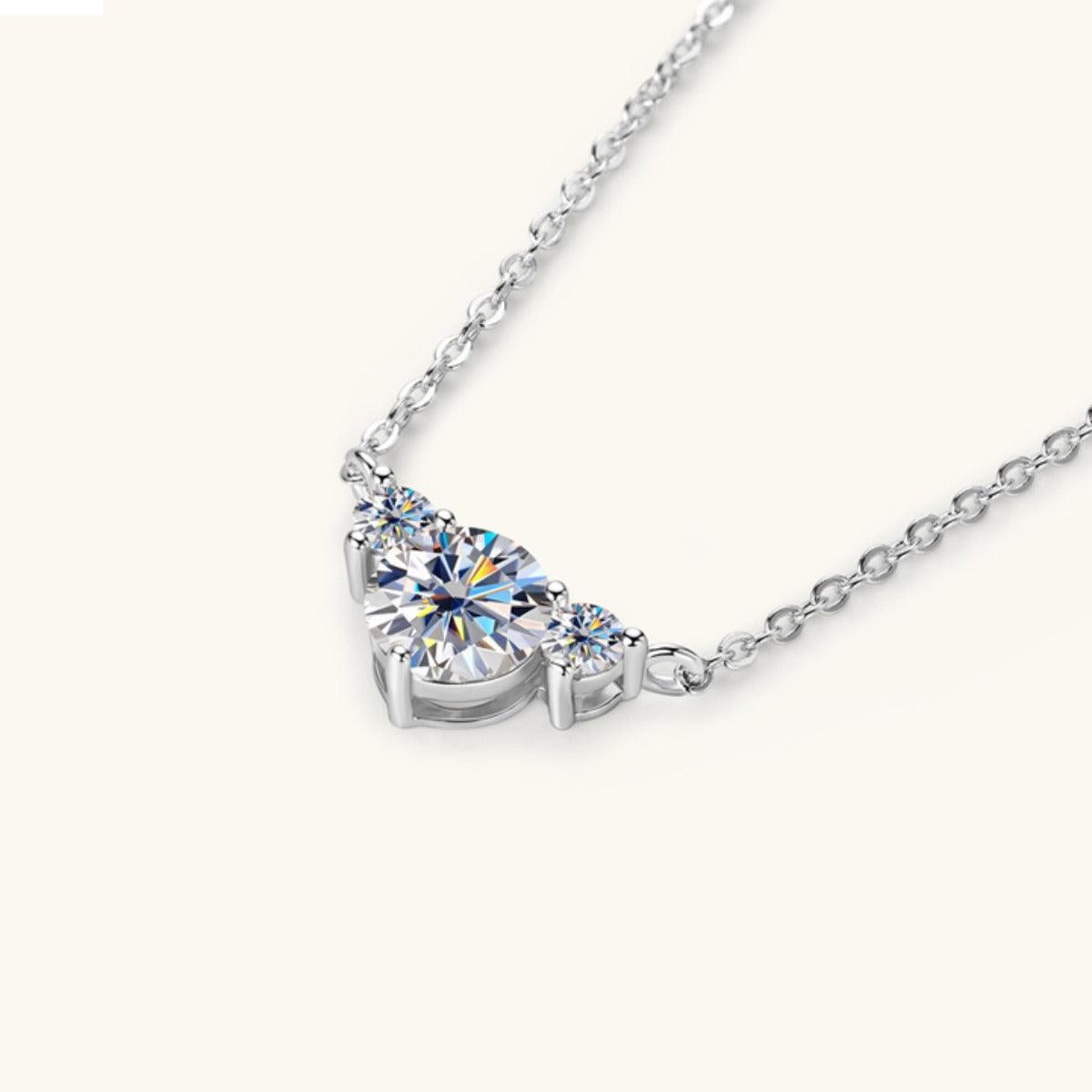 1.2 Carat Moissanite 925 Sterling Silver Necklace - Trendy by Luna