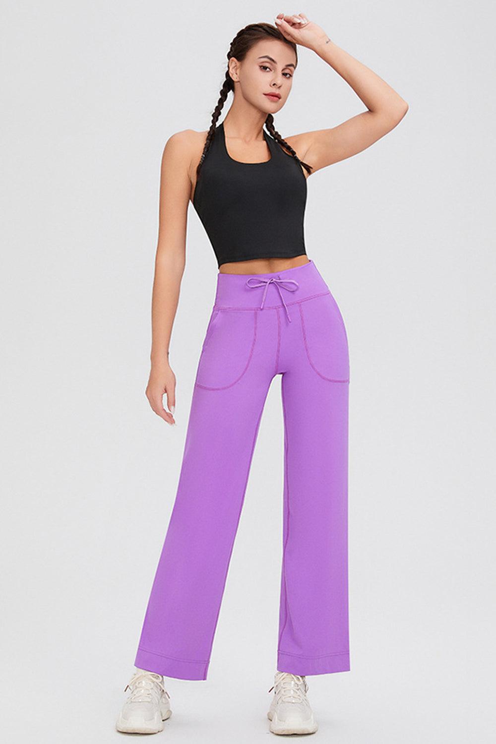 Basic Bae Full Size Drawstring High Waist Pants with Pockets - Trendy by Luna