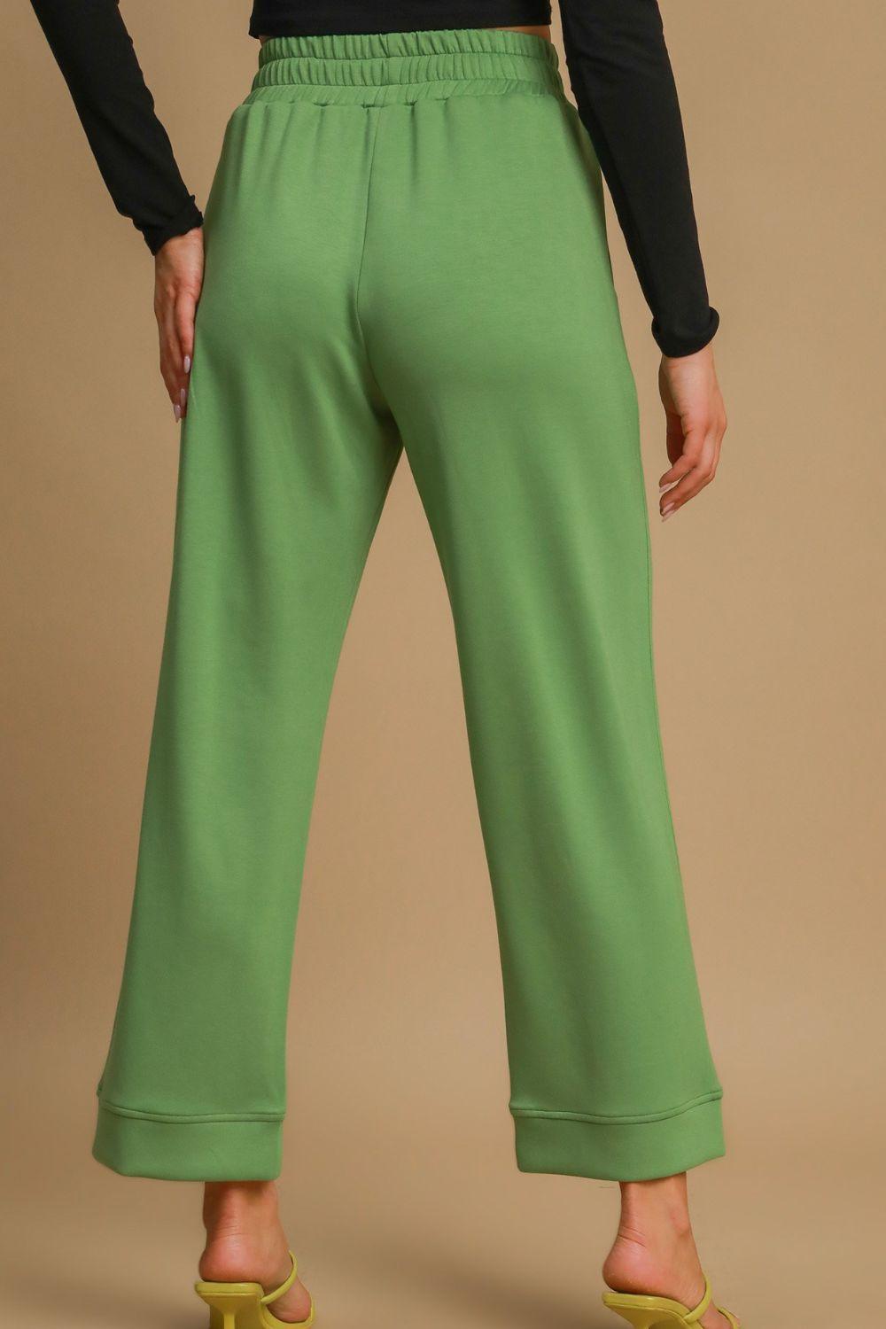 Drawstring Wide Leg Pants with Pockets - Trendy by Luna