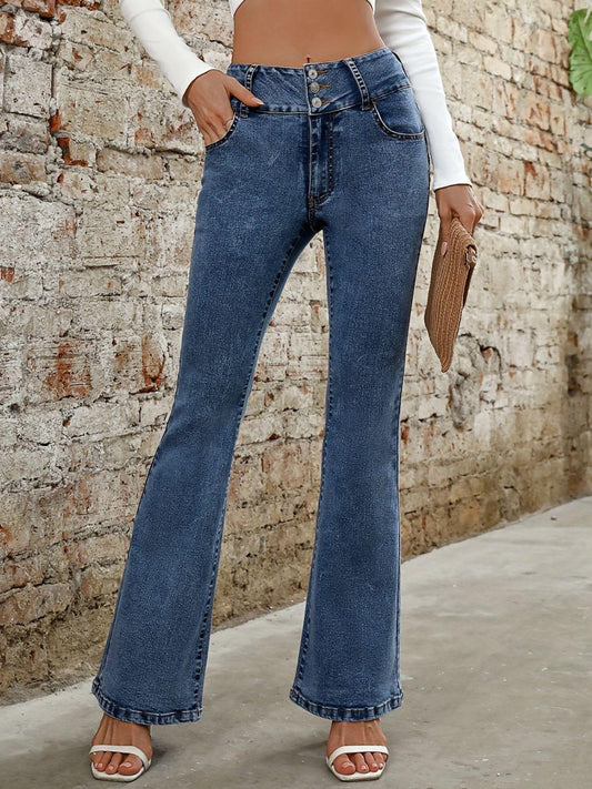 Bootcut Jeans with Pockets - Trendy by Luna