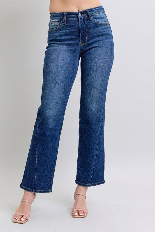 Judy Blue Full Size Side Seam Detail Straight Jeans with Pockets - Trendy by Luna