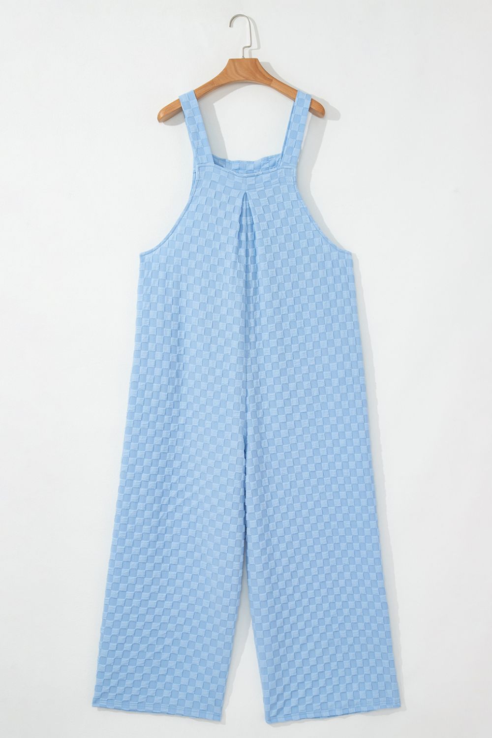 Checkered Pocketed Wide Leg Overalls - Trendy by Luna