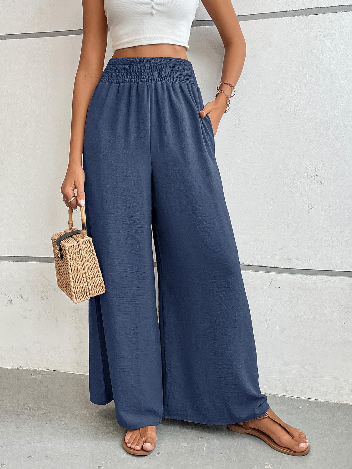 Wide Leg Pants with Pockets - Trendy by Luna