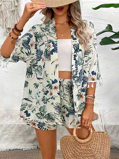 Printed Half Sleeve Top and Shorts Set - Trendy by Luna