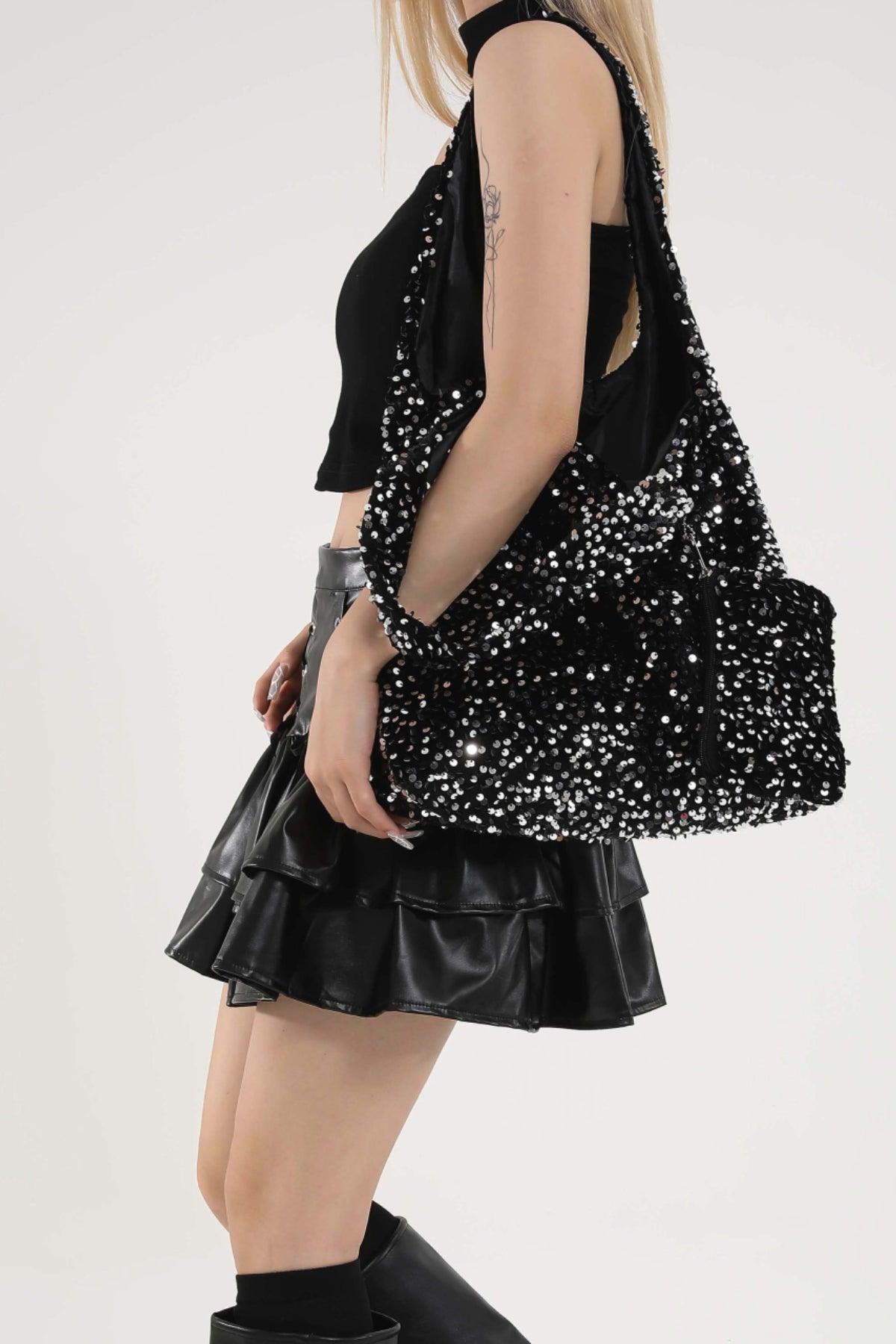 Sequin Polyester Handbag - Trendy by Luna