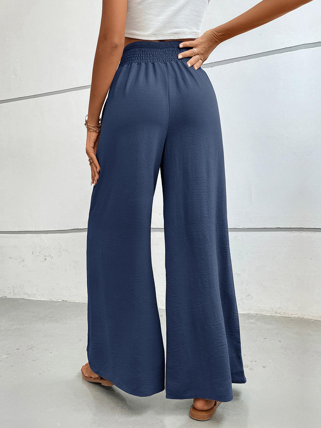 Wide Leg Pants with Pockets - Trendy by Luna