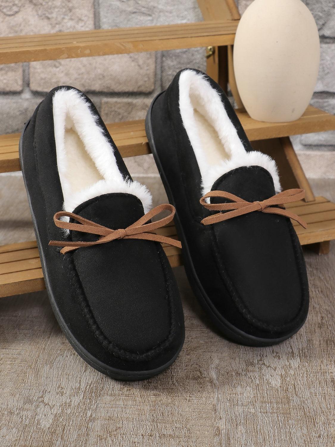 Bow Round Toe Flat Slip-Ons - Trendy by Luna