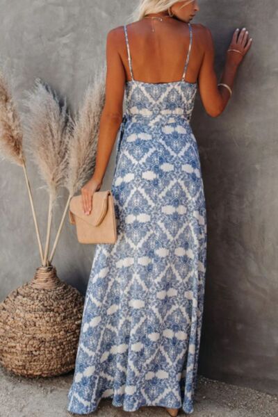 Printed Tied Maxi Cami Dress - Trendy by Luna