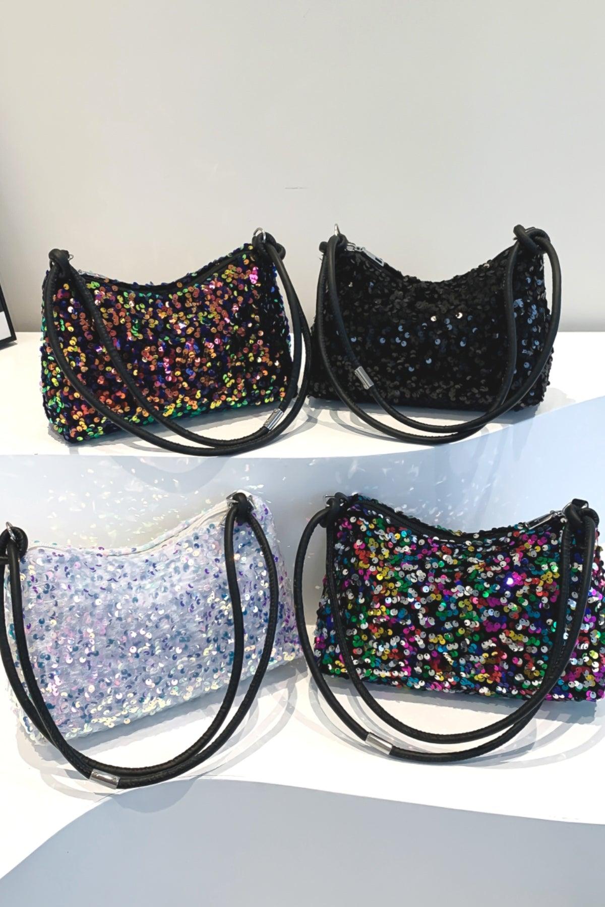 Sequin Double Strap Shoulder Bag - Trendy by Luna