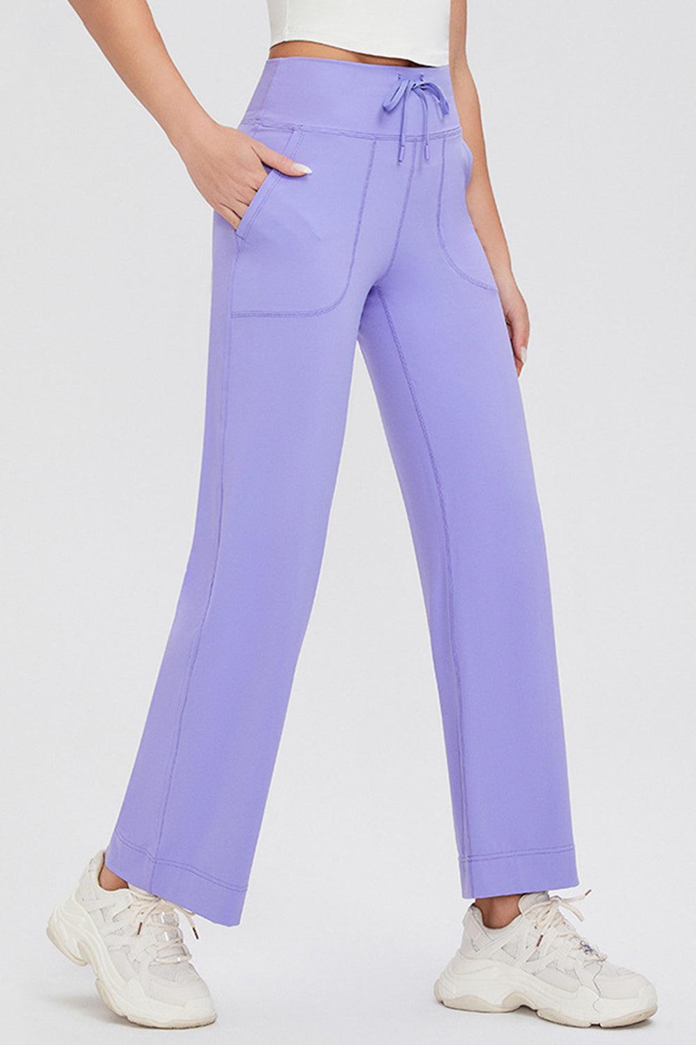 Basic Bae Full Size Drawstring High Waist Pants with Pockets - Trendy by Luna