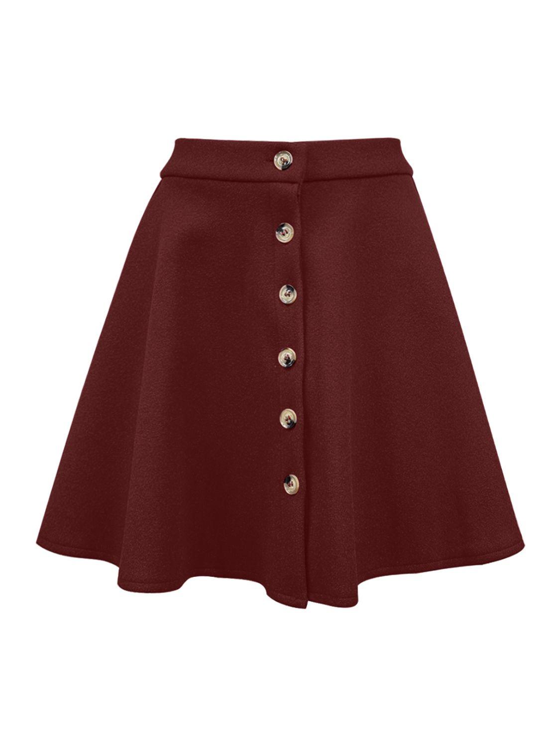 Buttoned Corduroy Mini Skirt - Trendy by Luna