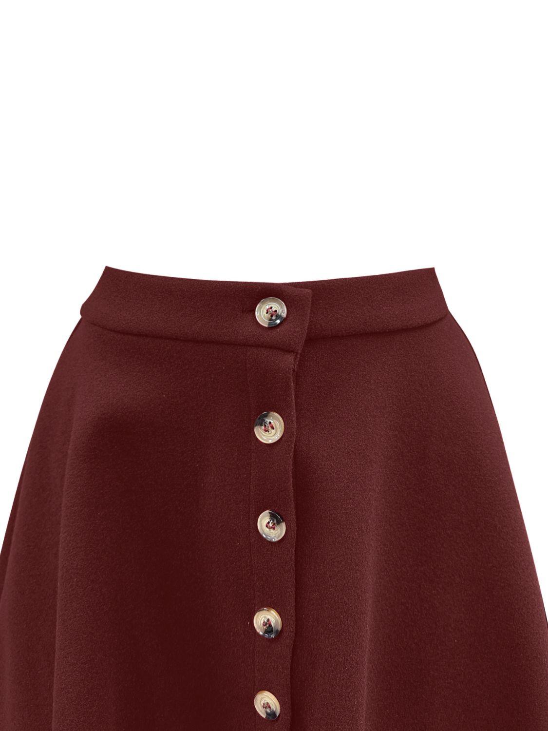 Buttoned Corduroy Mini Skirt - Trendy by Luna