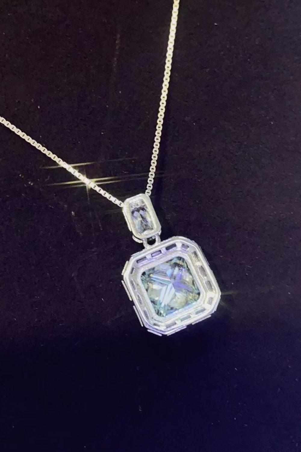 2 Carat Moissanite Square Pendant Necklace - Trendy by Luna