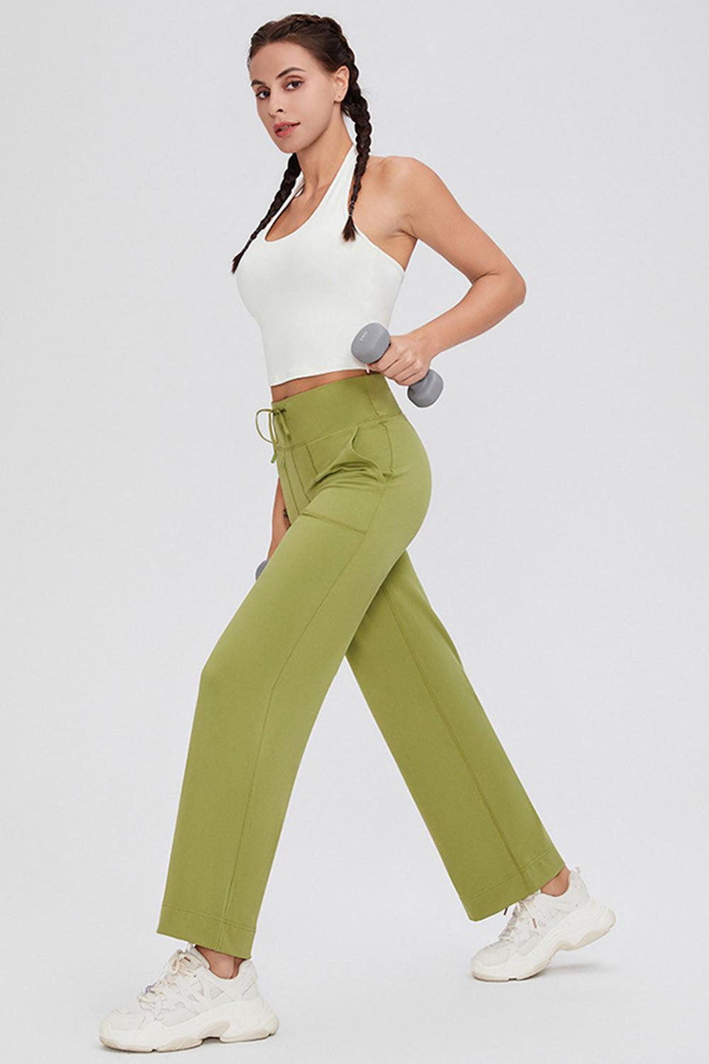 Basic Bae Full Size Drawstring High Waist Pants with Pockets - Trendy by Luna