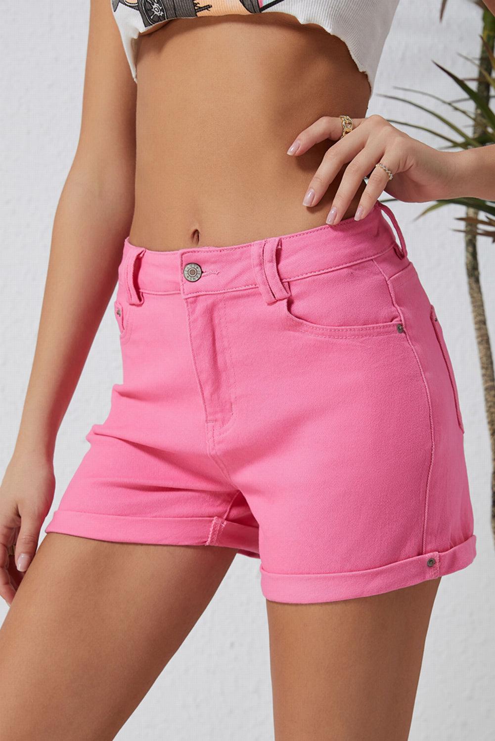 Buttoned Shorts with Pockets - Trendy by Luna