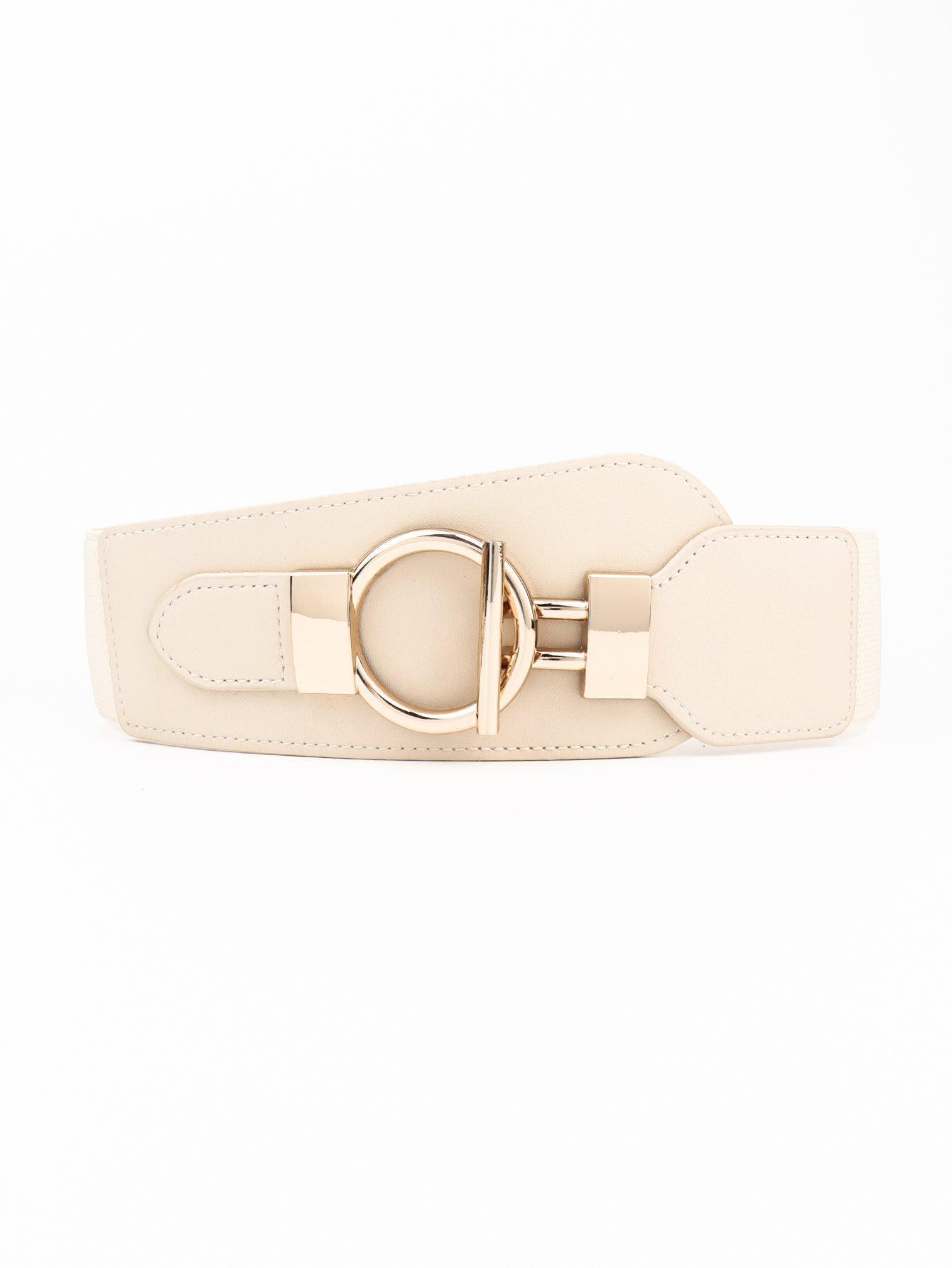 PU Elastic Wide Belt with Alloy Buckle - Trendy by Luna