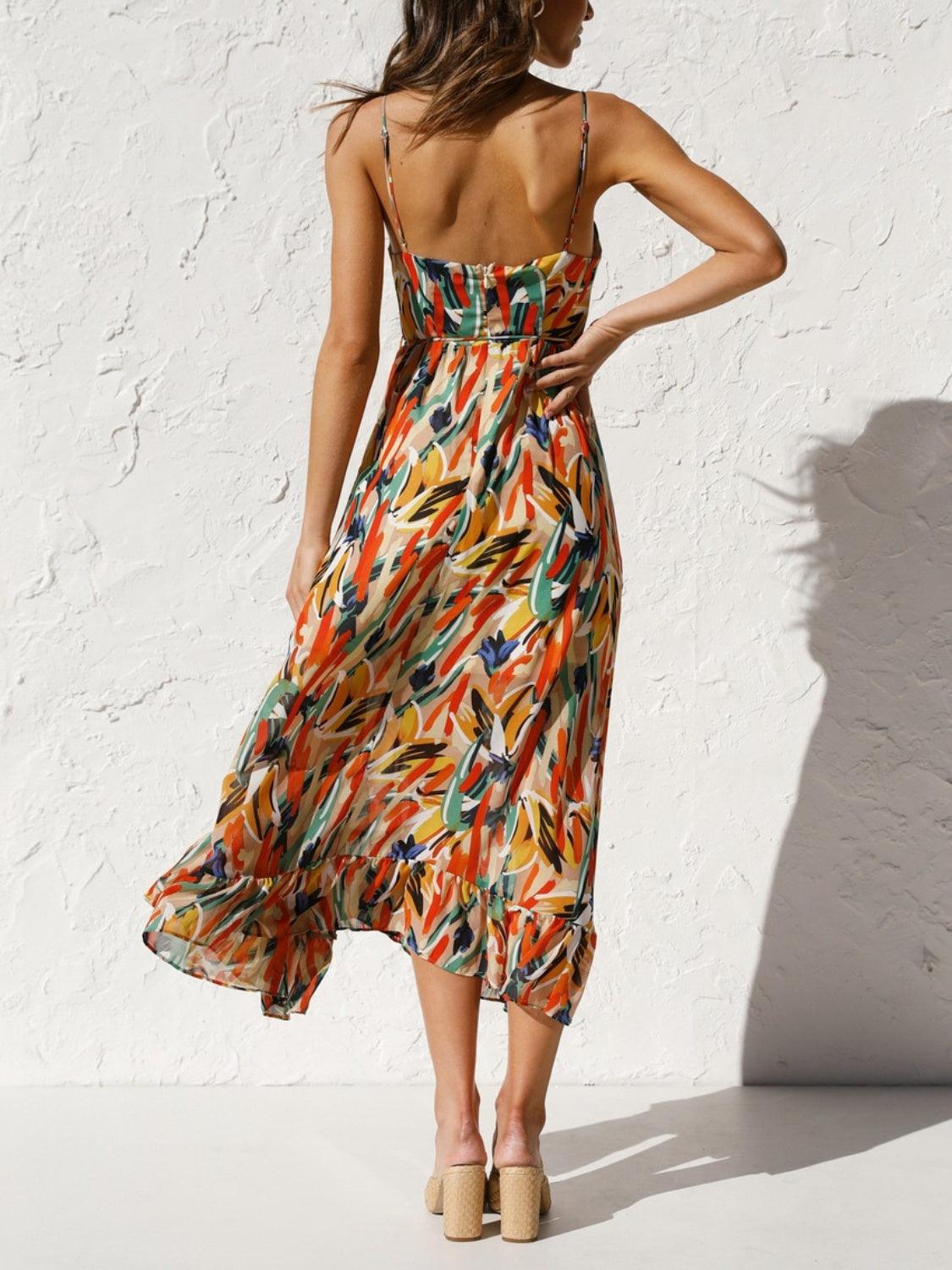 Printed Sleeveless Midi Cami dress - Trendy by Luna