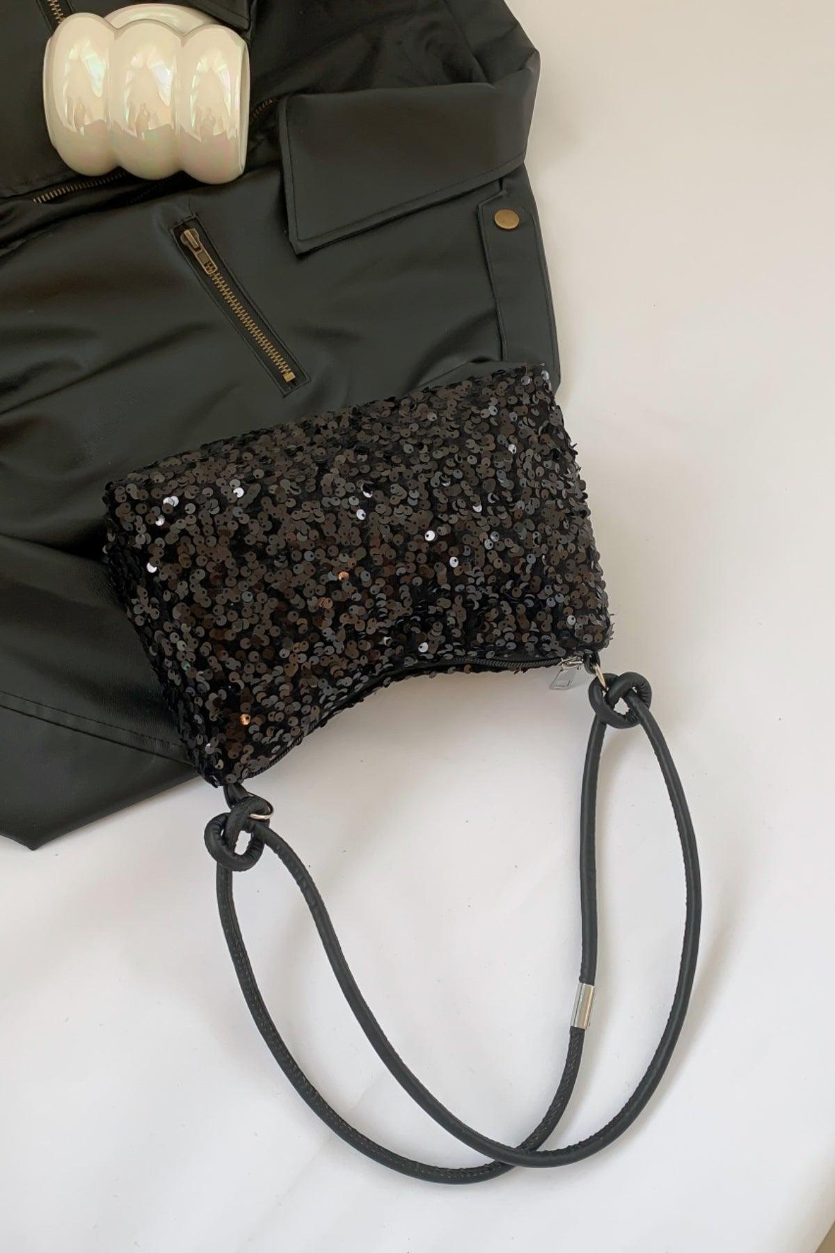 Sequin Double Strap Shoulder Bag - Trendy by Luna