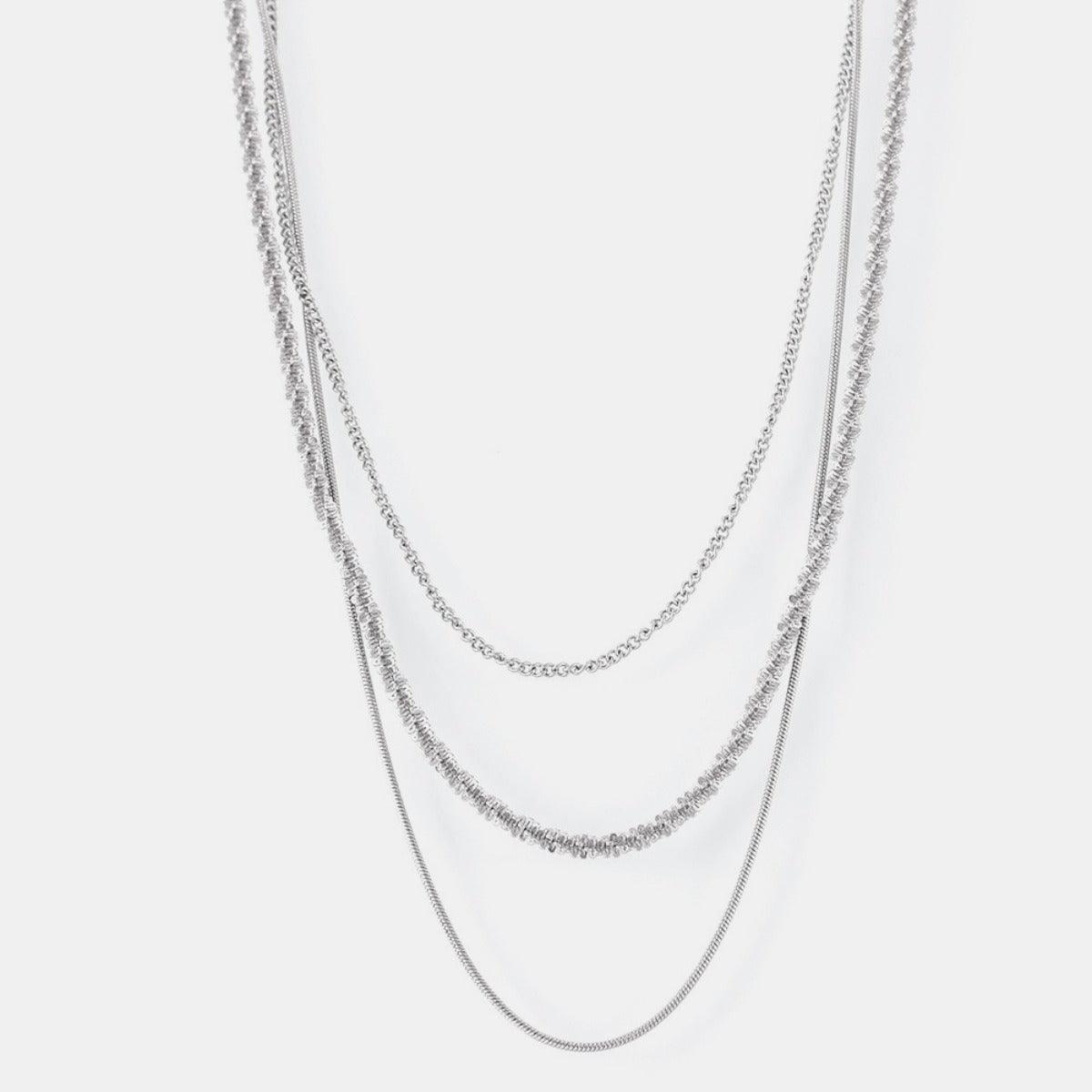 Titanium Steel Three-Layered Necklace - Trendy by Luna