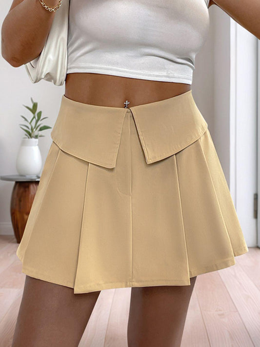 Pleated High Rise Shorts - Trendy by Luna