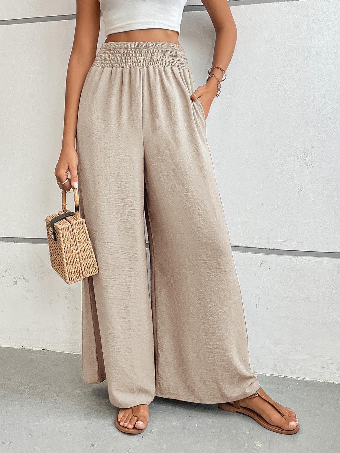 Wide Leg Pants with Pockets - Trendy by Luna