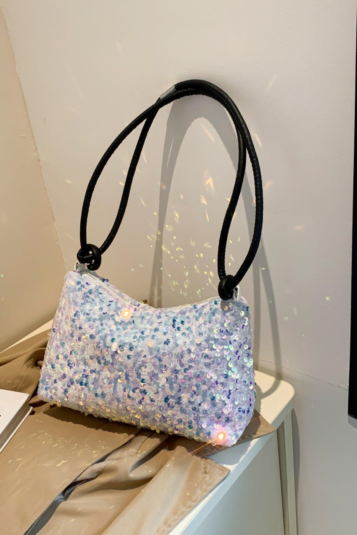 Sequin Double Strap Shoulder Bag - Trendy by Luna