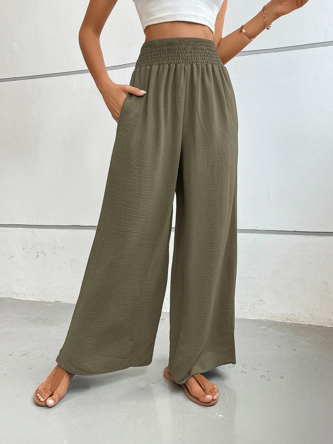 Wide Leg Pants with Pockets - Trendy by Luna