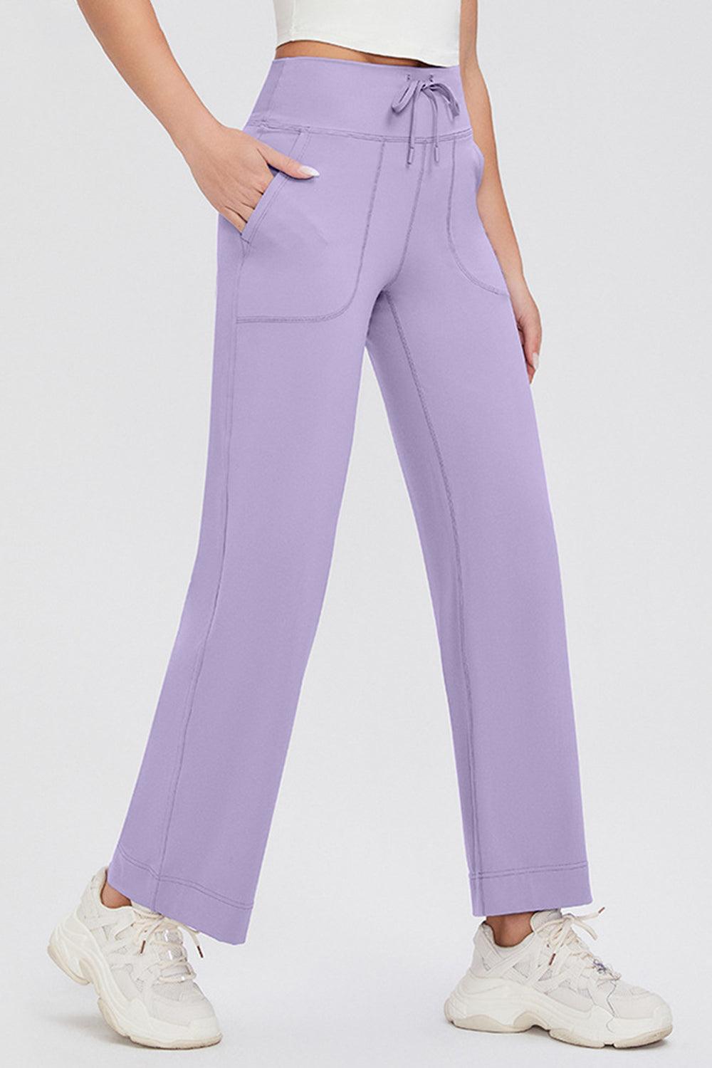 Basic Bae Full Size Drawstring High Waist Pants with Pockets - Trendy by Luna