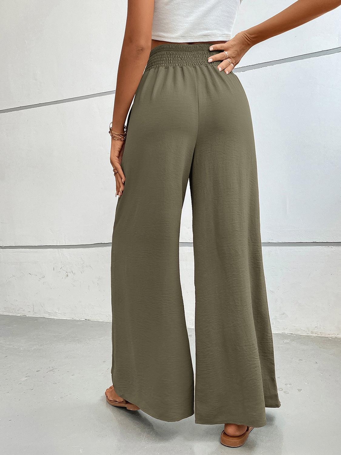 Wide Leg Pants with Pockets - Trendy by Luna