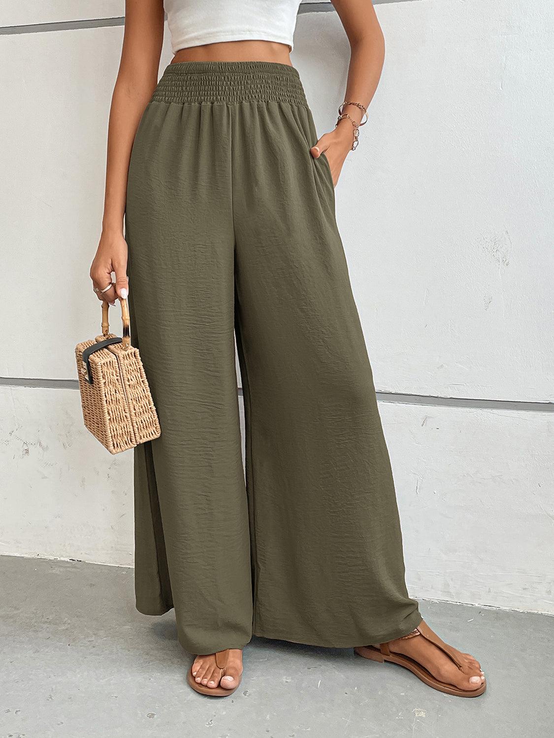 Wide Leg Pants with Pockets - Trendy by Luna