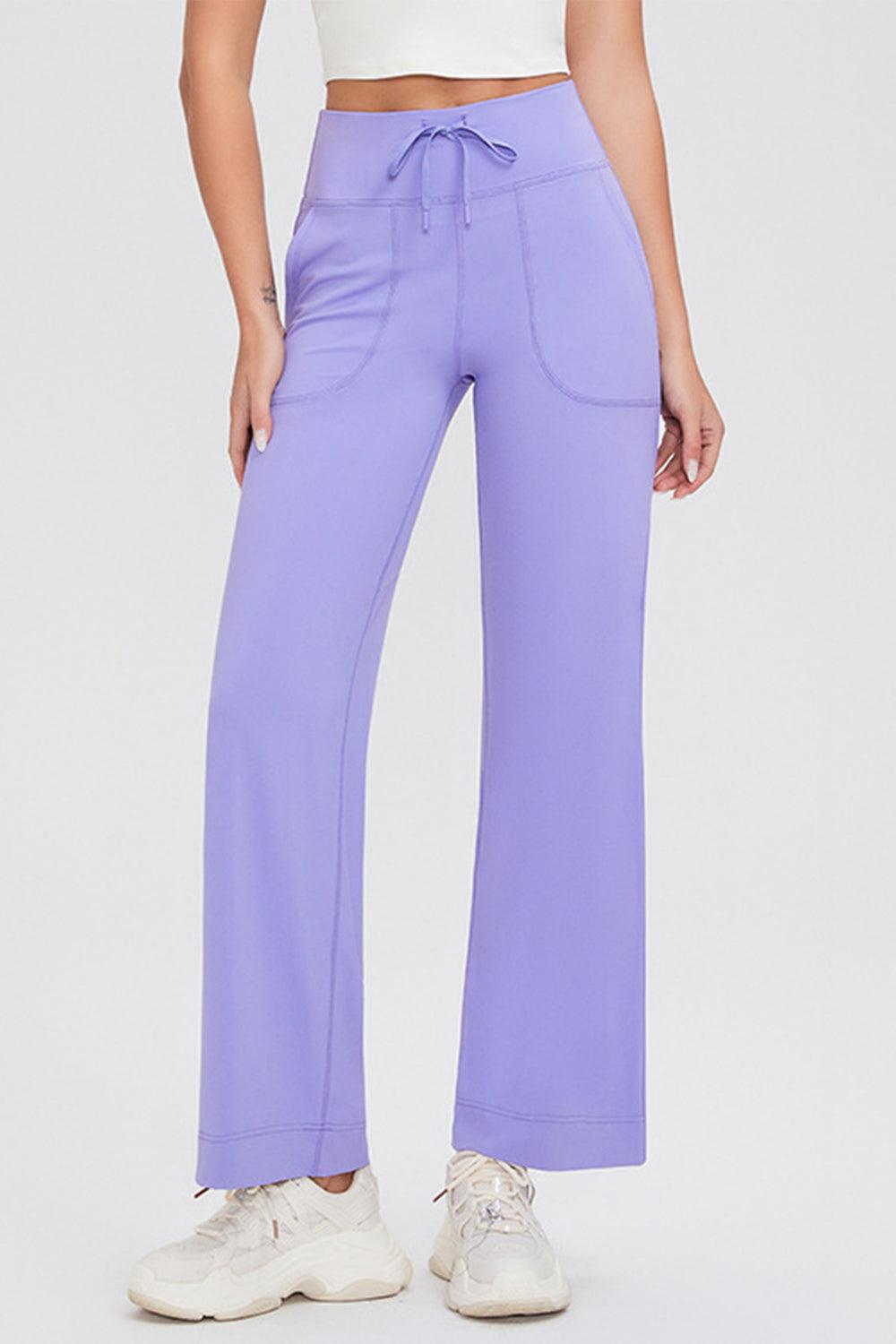 Basic Bae Full Size Drawstring High Waist Pants with Pockets - Trendy by Luna