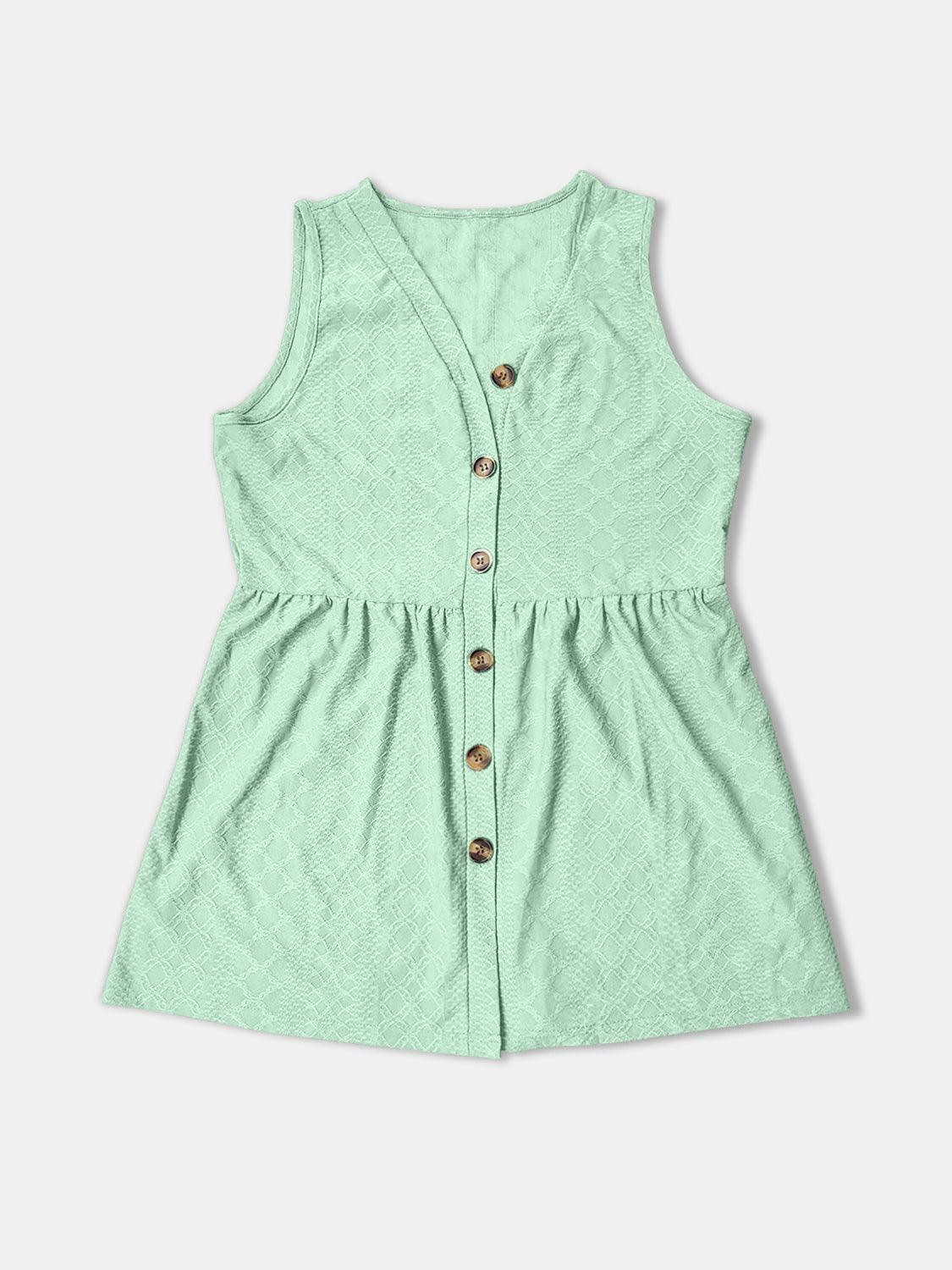 Button Up V-Neck Tank - Trendy by Luna