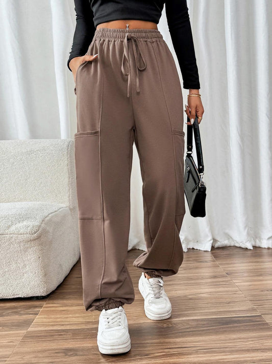 Perfee Tied Joggers with Pockets - Trendy by Luna