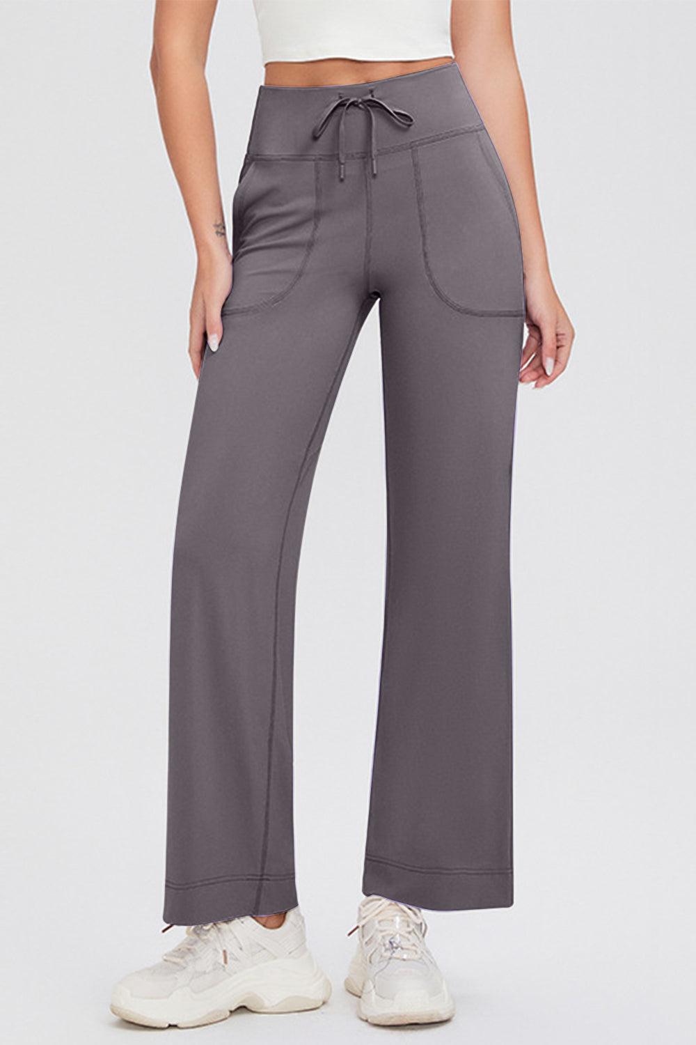 Basic Bae Full Size Drawstring High Waist Pants with Pockets - Trendy by Luna