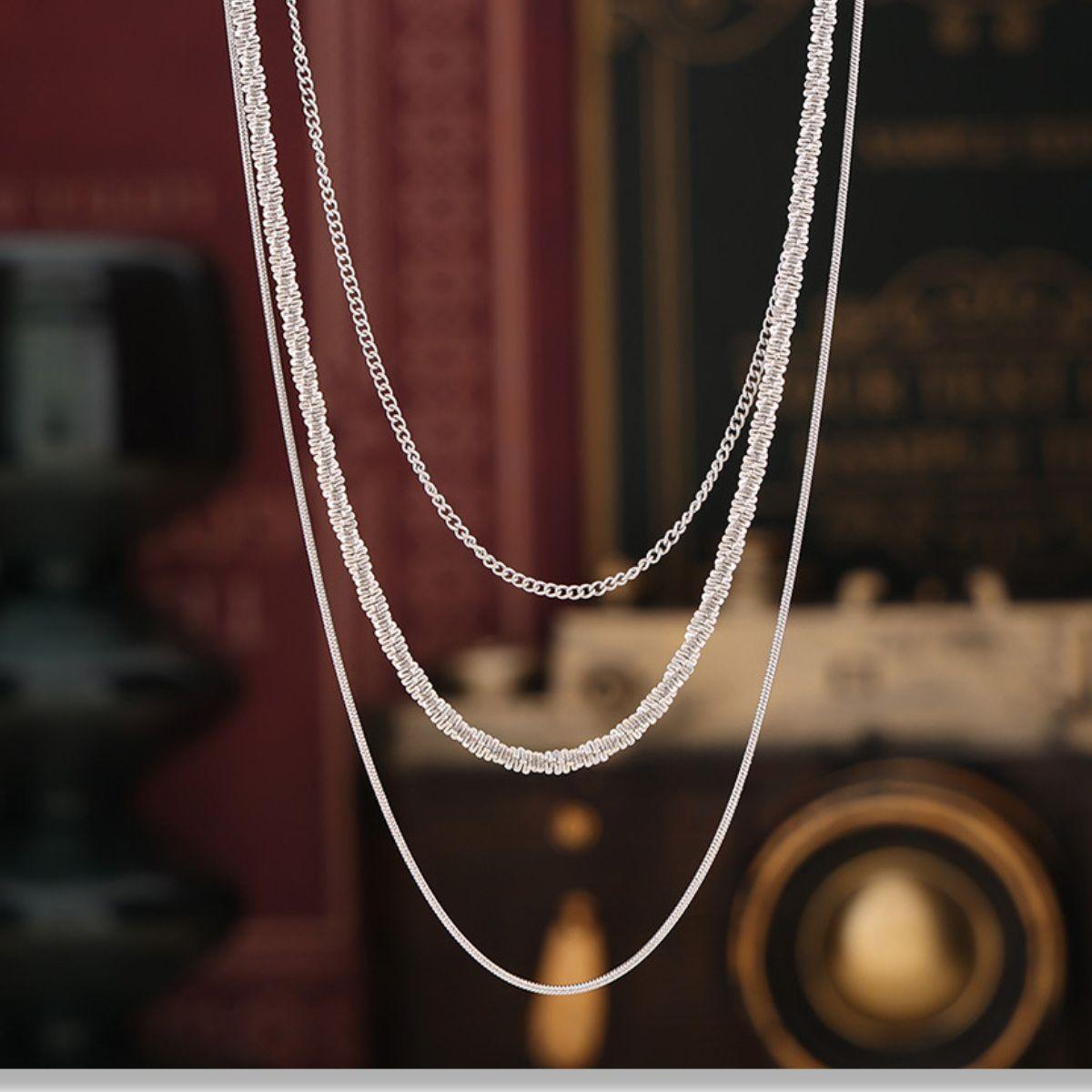 Titanium Steel Three-Layered Necklace - Trendy by Luna