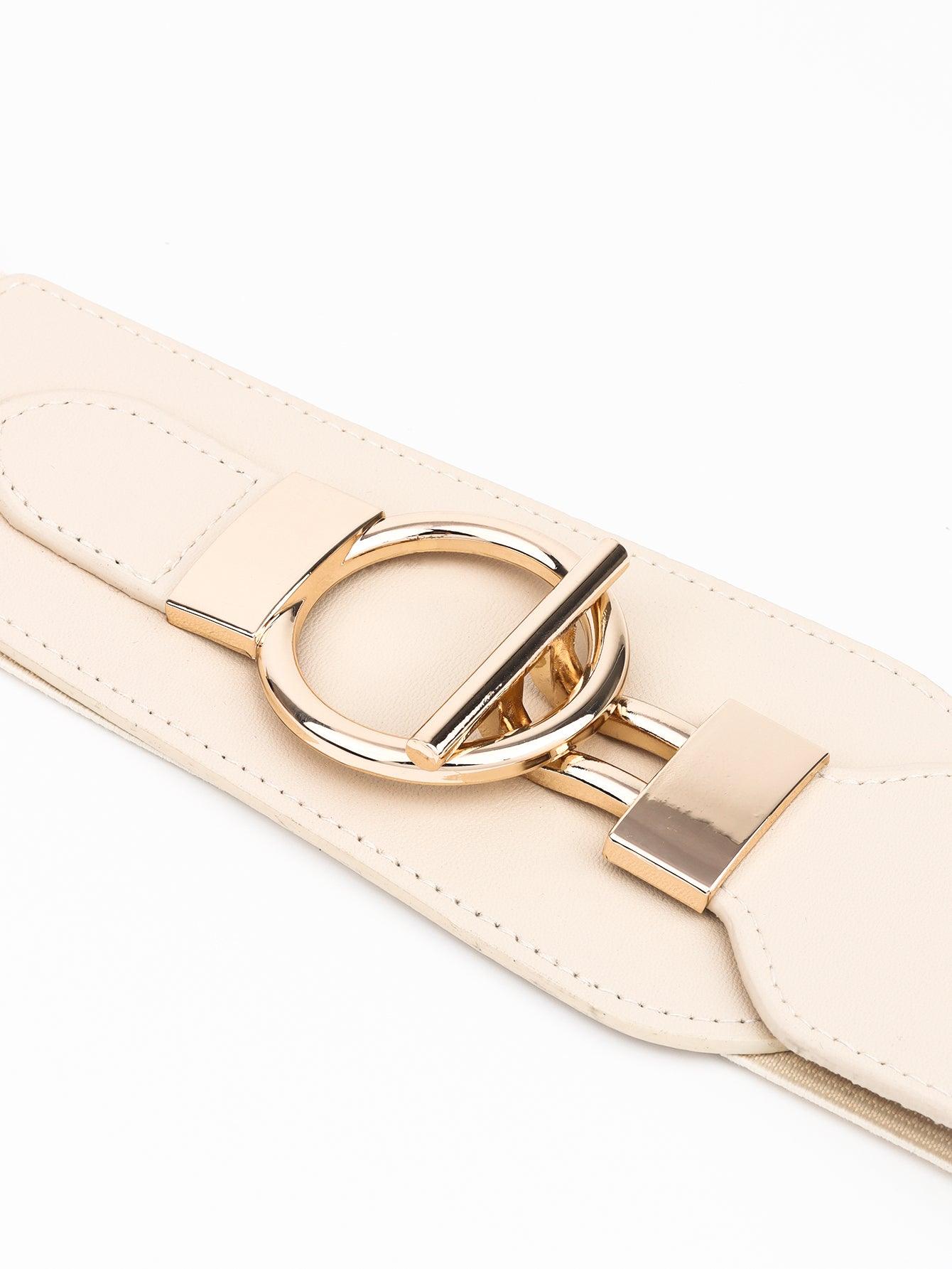 PU Elastic Wide Belt with Alloy Buckle - Trendy by Luna