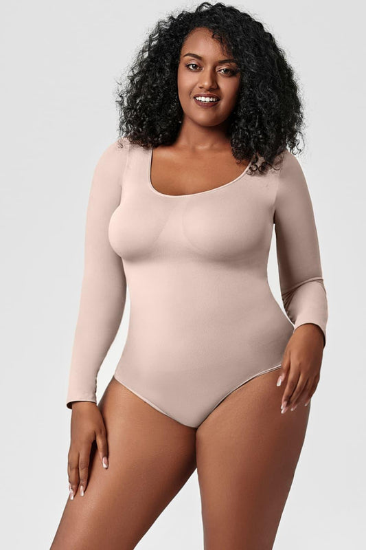 Long Sleeve Shaping Bodysuit - Trendy by Luna