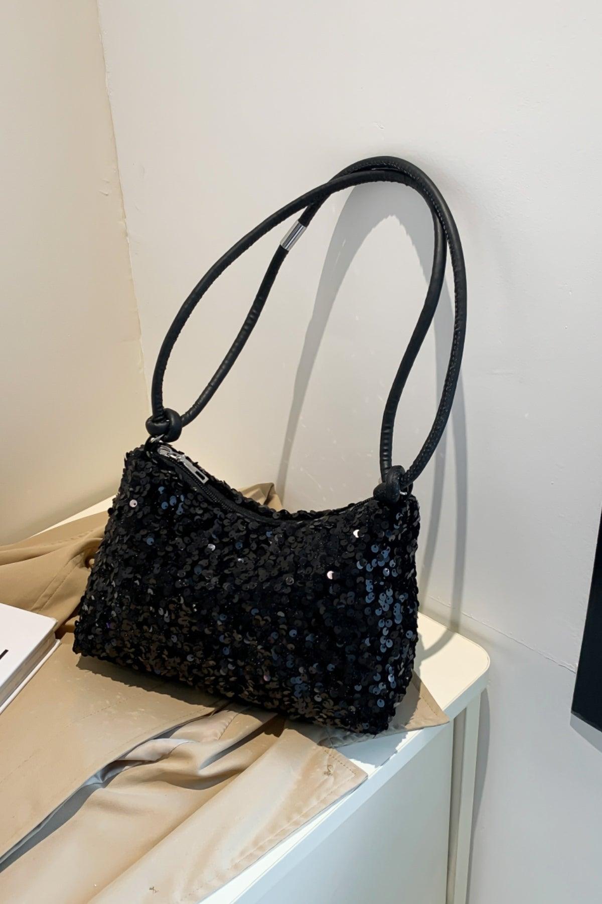 Sequin Double Strap Shoulder Bag - Trendy by Luna