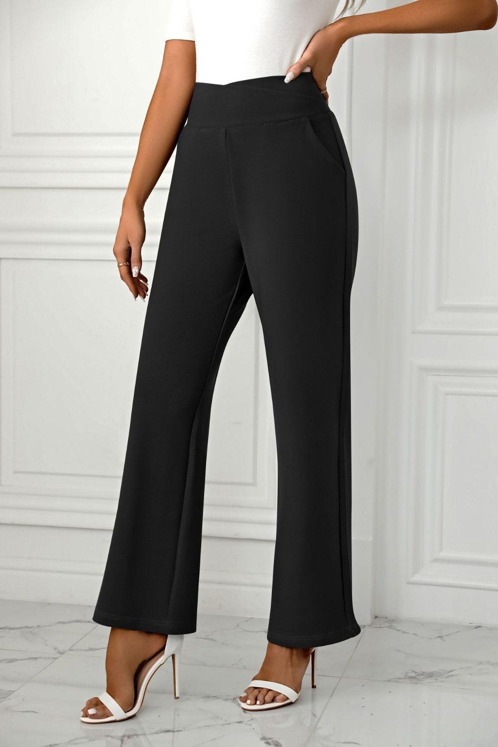 High Waist Straight Leg Pants - Trendy by Luna