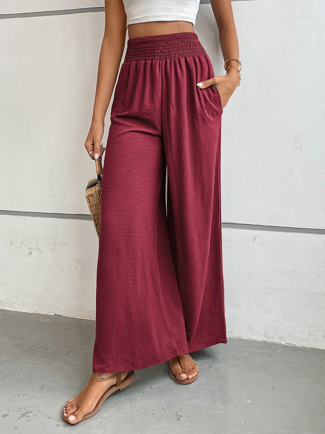 Wide Leg Pants with Pockets - Trendy by Luna