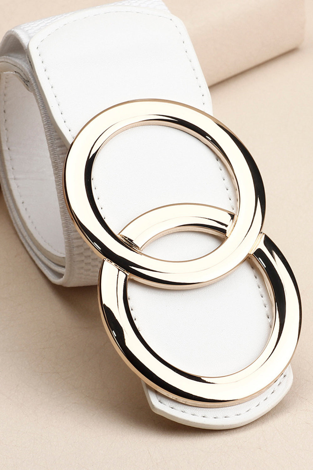 Zinc Alloy Buckle Elastic PU Belt - Trendy by Luna