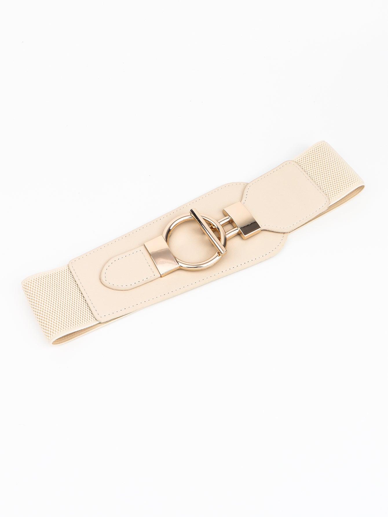 PU Elastic Wide Belt with Alloy Buckle - Trendy by Luna